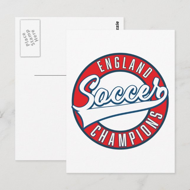 England Soccer Champions logo Postcard (Front/Back)