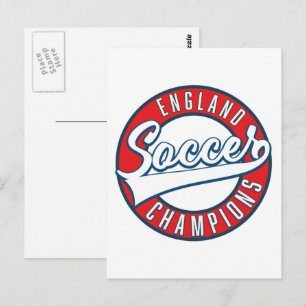 England Soccer Champions logo Postcard