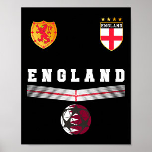 England Soccer Fans Jersey English Flag Footll Lov Poster