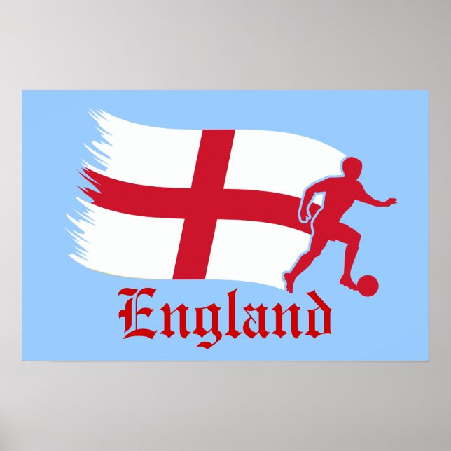 England Soccer Flag Poster (Front)