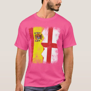 England Spain Flags English Spanish UK Great Brit T-Shirt