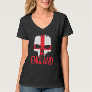 England   Supporter Skull Football Fan English Fla T-Shirt