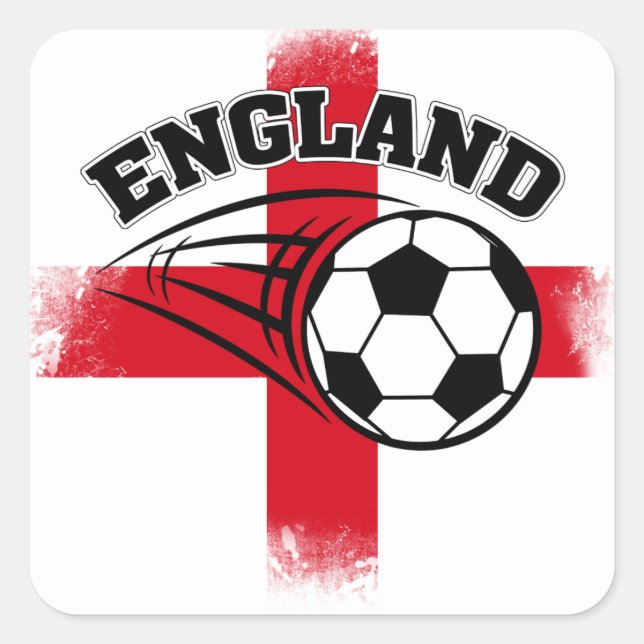 England Supporter's Football Square Sticker (Front)