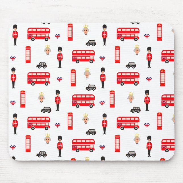 England Symbols Pattern Mouse Pad (Front)