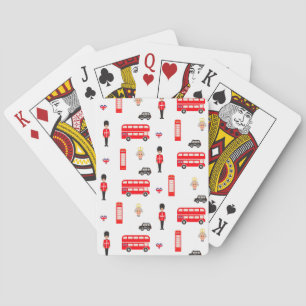 England Symbols Pattern Playing Cards