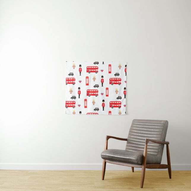 England Symbols Pattern Tapestry (In Situ (Horizontal))