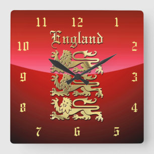 England - The Royal Arms Square Wall Clock