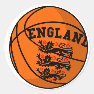 England Three Lions Basketball Sticker
