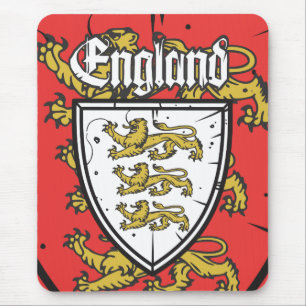 England Three Lions Wooden Shield Mouse Pad