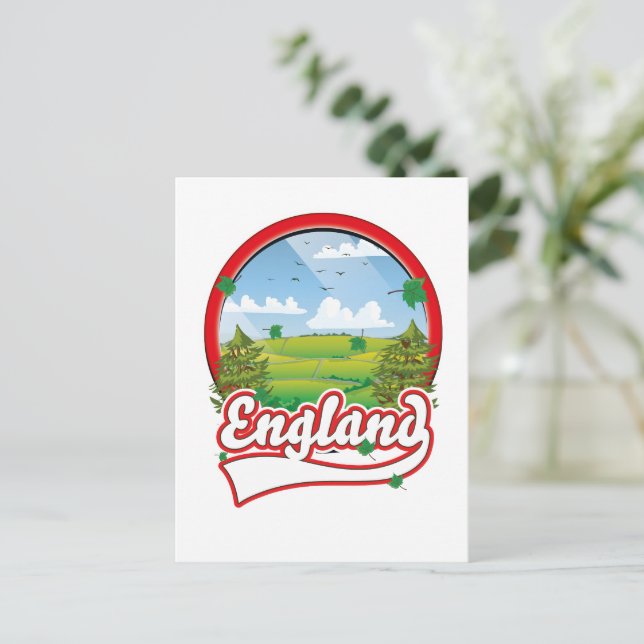 England Travel logo Holiday Postcard (Standing Front)