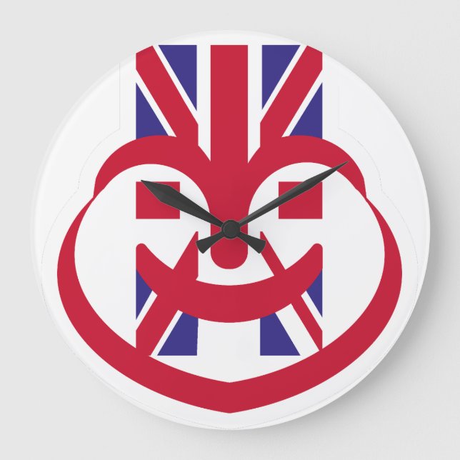 ENGLAND UK FACE HEART BY MASANSER LARGE CLOCK (Front)