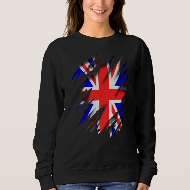 England Uk Gbr Gb Union Jack Flag Sweatshirt (Front)