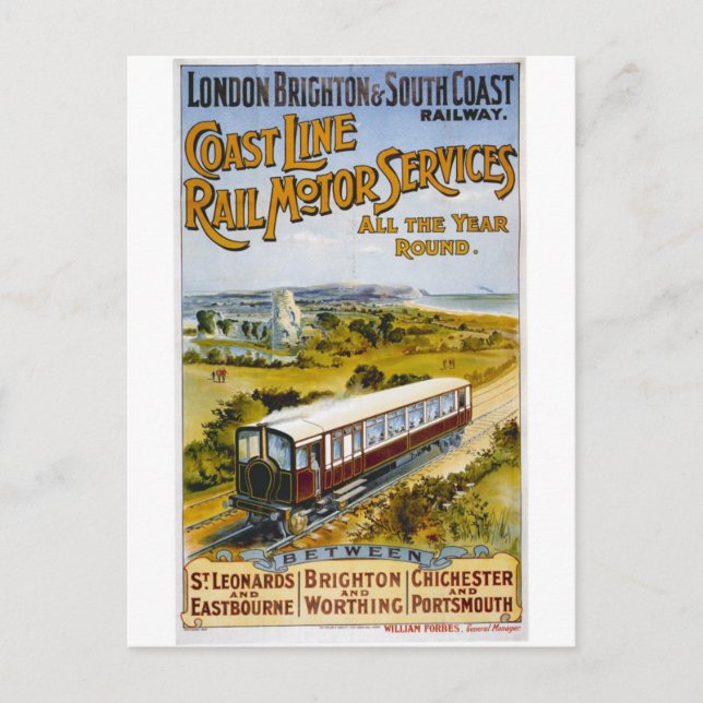 England UK Railway Train Vintage Travel Postcard (Front)
