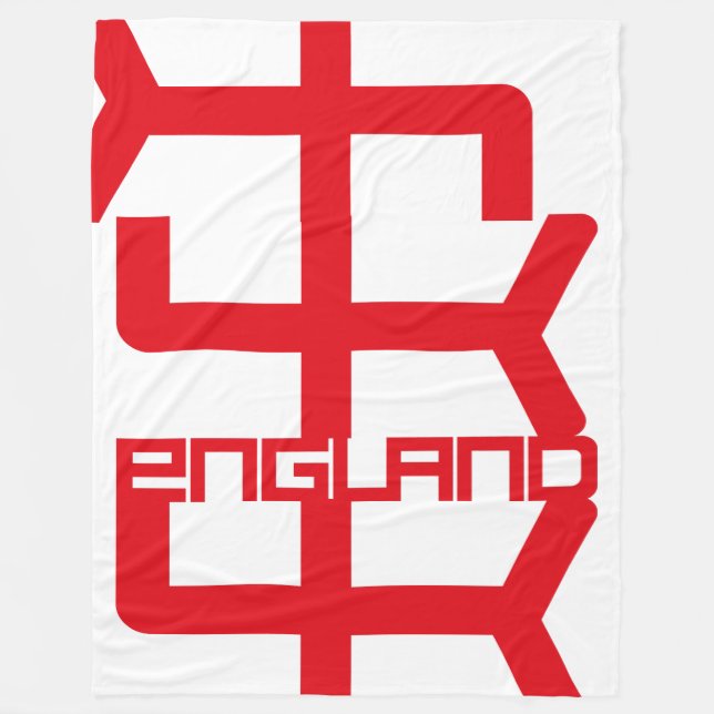 ENGLAND VER UK FLAG TEXT BY MASANSER PIXELAT FLEECE BLANKET (Front)