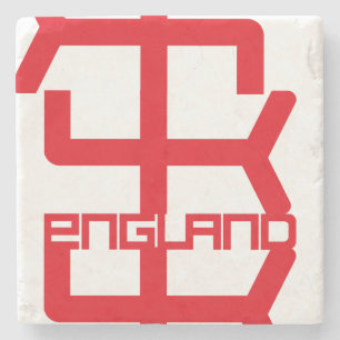 ENGLAND VER UK FLAG TEXT BY MASANSER PIXELAT STONE COASTER