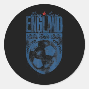 England Vintage Distressed Soccer Emblem Englihree Classic Round Sticker