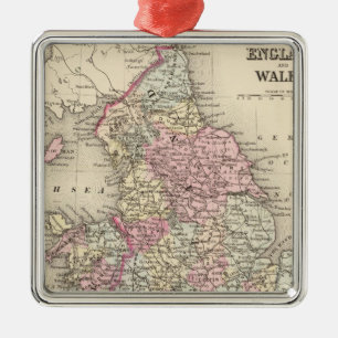 England, Wales 5 Metal Tree Decoration