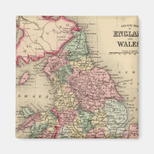 England, Wales Map by Mitchell Magnet