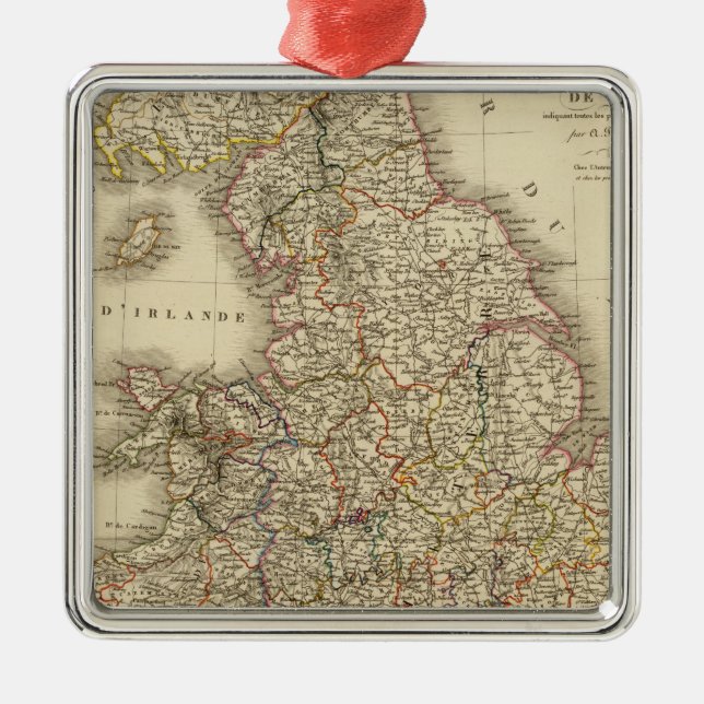 England, Wales Metal Tree Decoration (Front)