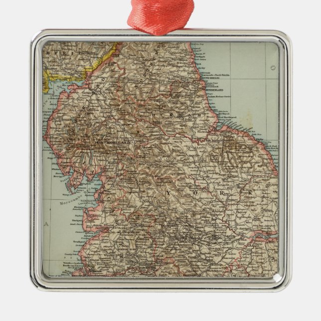England, Wales N Metal Tree Decoration (Front)