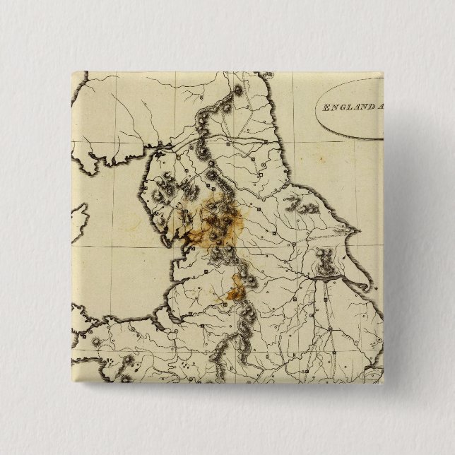 England, Wales outline 15 Cm Square Badge (Front)