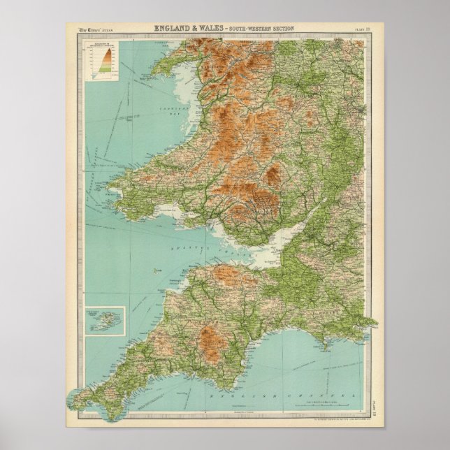 England & Wales, southwestern section Scilly Isles Poster (Front)