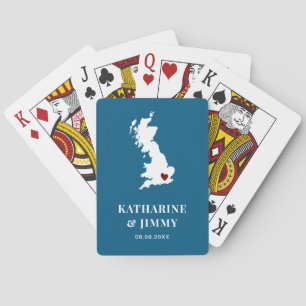 England Wedding Favour Deck of Cards, UK Map Playing Cards