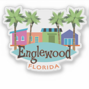 Englewood Florida Retro Style Illustration