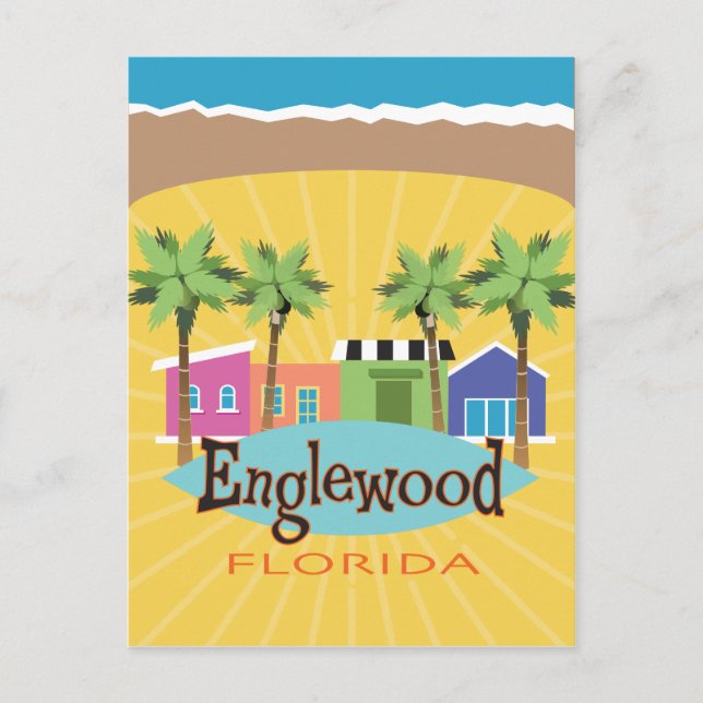 Englewood, Florida vintage inspired retro style Postcard (Front)