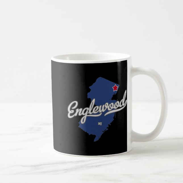 Englewood New Jersey Nj Map  Coffee Mug (Right)