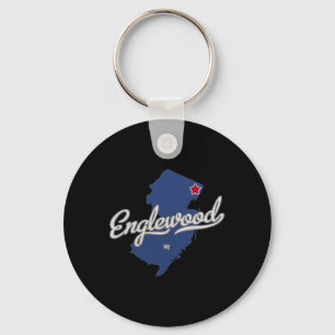 Englewood New Jersey Nj Map  Key Ring