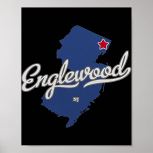 Englewood New Jersey Nj Map Poster