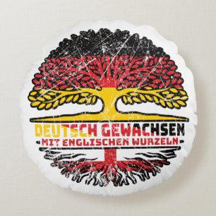 Englisch Deutsch Deutschland Baum Wurzel Round Cushion
