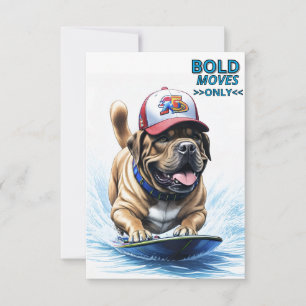 Englische Dogge Mastiff auf Surfbrett Invitation