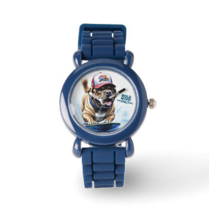 Englische Dogge Mastiff auf Surfbrett Watch