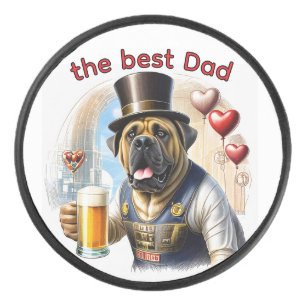 Englische Dogge Mastiff best Dad Hockey Puck
