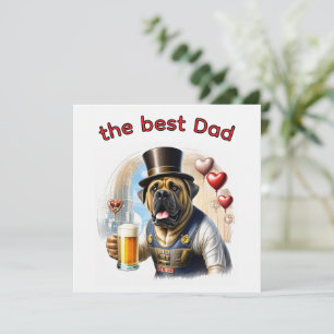 Englische Dogge Mastiff best Dad Holiday Card