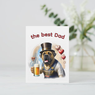 Englische Dogge Mastiff best Dad Postcard