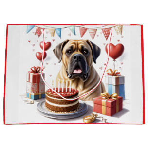 Englische Dogge Mastiff Birthday  Large Gift Bag