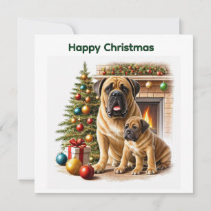 Englische Dogge Mastiff Christmas Holiday Card