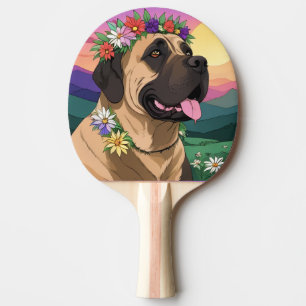 Englische Dogge Mastiff Comic Ping Pong Paddle