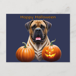 Englische Dogge Mastiff Halloween  Holiday Postcard