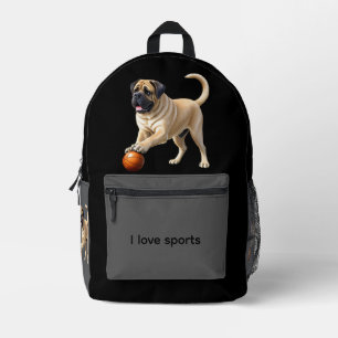 Englische Dogge Mastiff mit Ball Printed Backpack