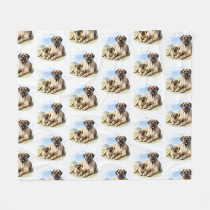 Englische Dogge Mastiff mit Kind Fleece Blanket