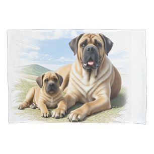 Englische Dogge Mastiff mit Kind Pillowcase