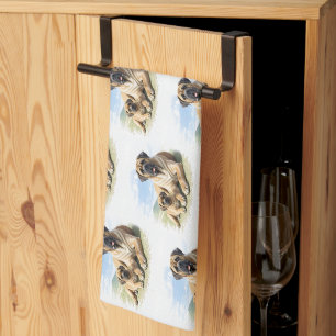 Englische Dogge Mastiff mit Kind Tea Towel