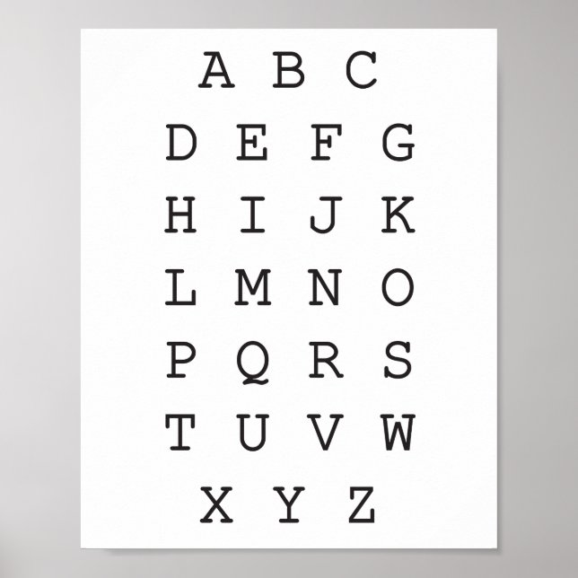 English alphabet, ABC Poster (Front)