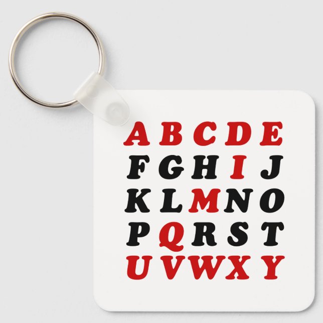 English Alphabet Key Ring (Front)