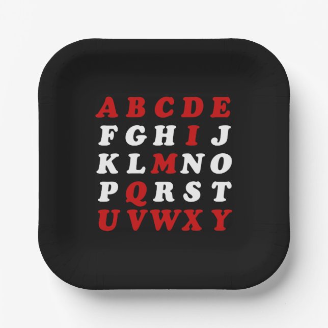 English Alphabet Paper Plate (Front)