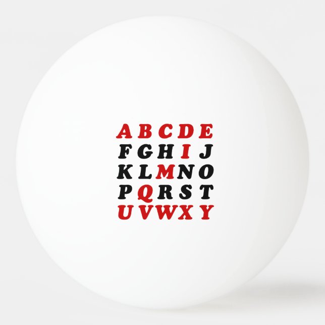 English Alphabet Ping Pong Ball (Front)
